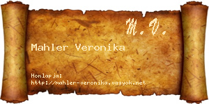 Mahler Veronika névjegykártya